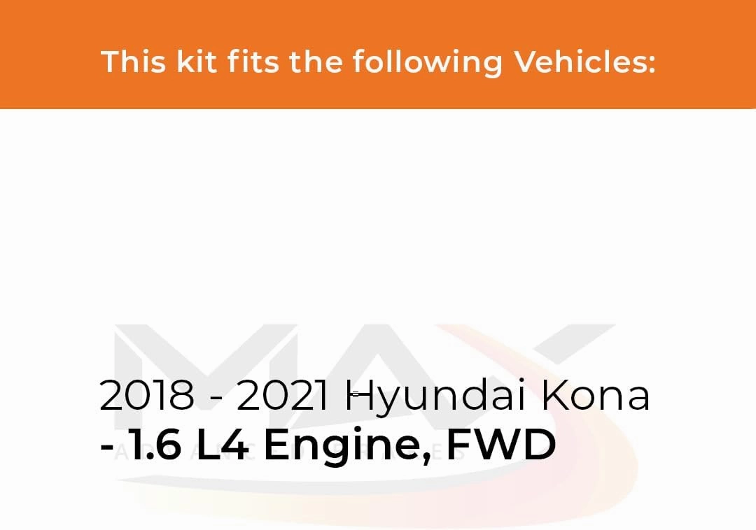 Max Advanced Brakes Front & Rear Brake Kit Compatible With 2018 2019 2020 2021 Hyundai Kona w/1.6L FWD Replacement Premium OE Disc Brake Rotors and Ceramic Brake Pads