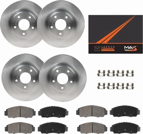 Max Advanced Brakes Front & Rear Brake Kit Compatible With 2019 2020 2021 Toyota RAV4 Brakes w/11.65" Front Rotor Replacement Premium OE Disc Brake Rotors and Ceramic Brake Pads