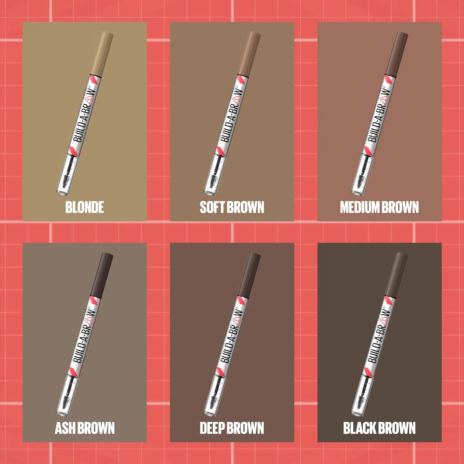 Maybelline Build-A-Brow 2-in-1 Brow Pen and Sealing Eyebrow Gel, Eyebrow Makeup for Real-Looking, Fuller Brows, Ash Brown, 1 Count