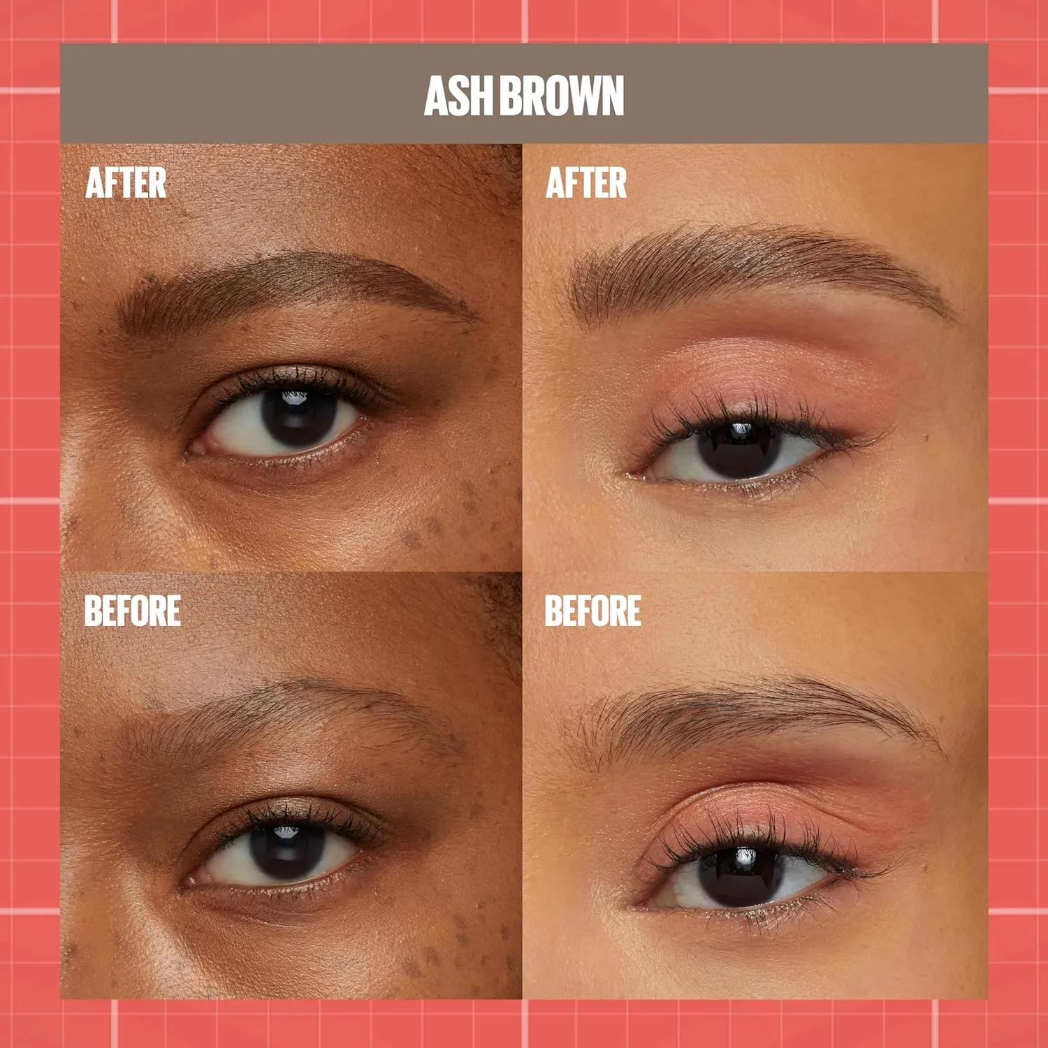 Maybelline Build-A-Brow 2-in-1 Brow Pen and Sealing Eyebrow Gel, Eyebrow Makeup for Real-Looking, Fuller Brows, Ash Brown, 1 Count