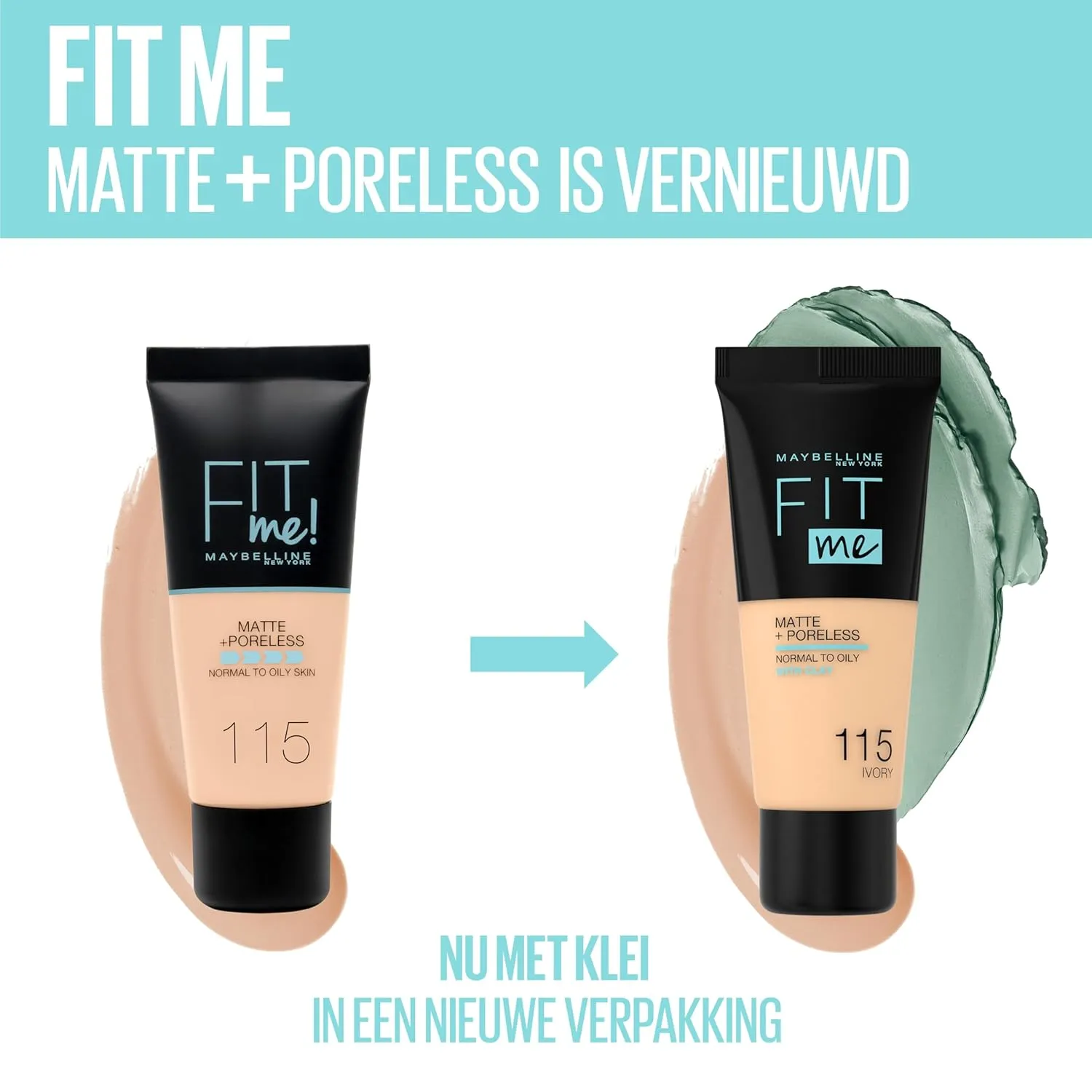 Maybelline Fit Me Foundation, Medium Coverage, Blendable With a Matte and Poreless Finish, For Normal to Oily Skin, Shade: 124 Soft Sand, 30ml