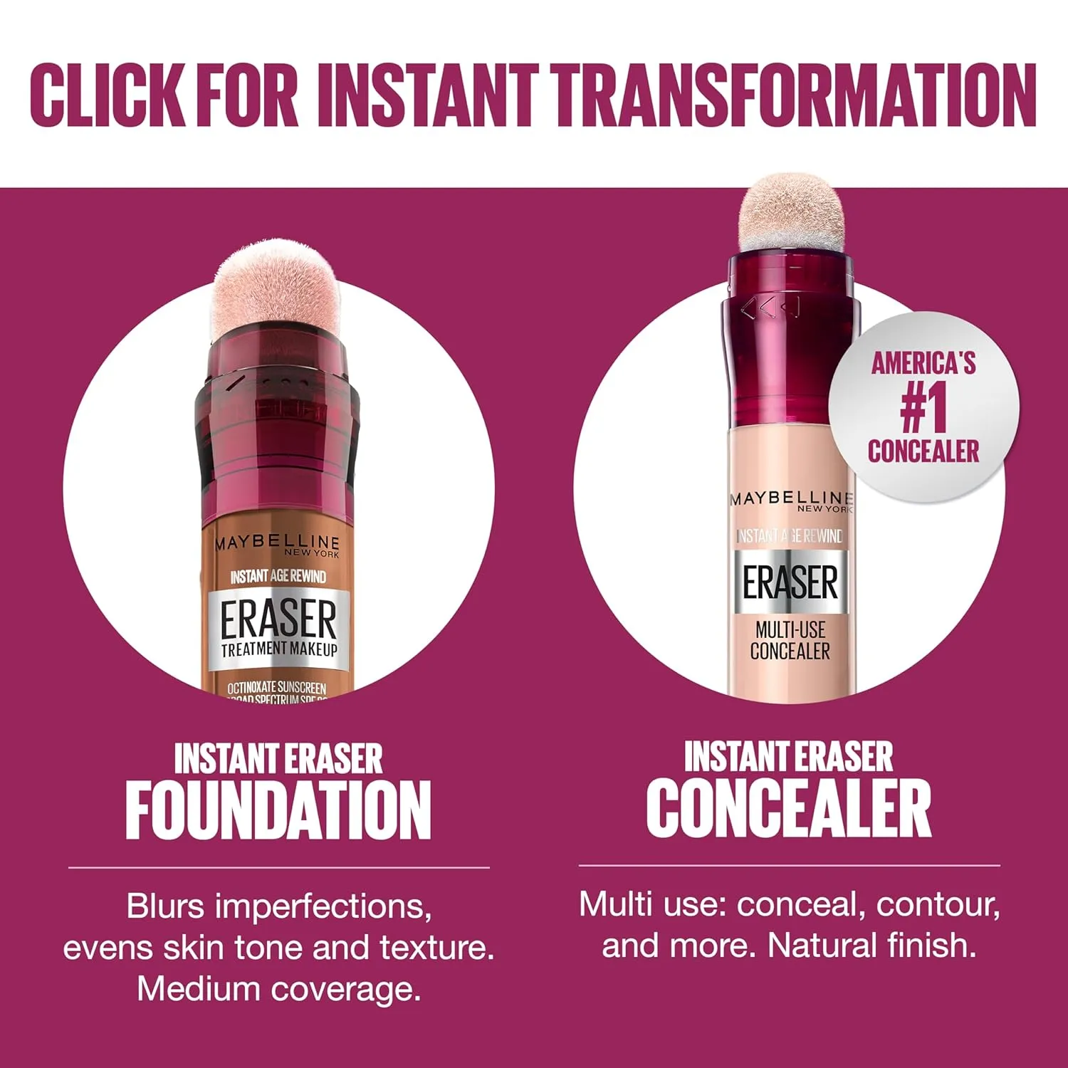 Maybelline Instant Age Rewind Eraser Treatment Makeup with SPF 18, Anti Aging Concealer Infused with Goji Berry and Collagen, Creamy Ivory, 1 Count