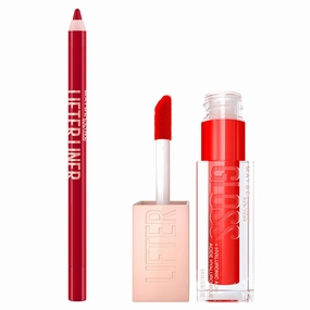 Maybelline Lifter Gloss and Lifter Liner Bundle, Lip Gloss and Lip Liner in Shades Sweatheart and Main Character, Pack of 2