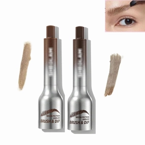 Maybelucky Eyebrow Brush, Brow-Fection Angled Brush,eyebrow tint dip-espresso/chocolate/auburn/taupe,Anti-Smudge Eyebrow Makeup Brush,Portable Matte Eyebrow Brush Kit (B D)