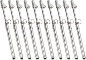 Measureman Heavy Duty Dual Head Truck Tire Gauge 10PC, Solid Brass Body, Aluminum Slide, with Hook, Range 10-150psi