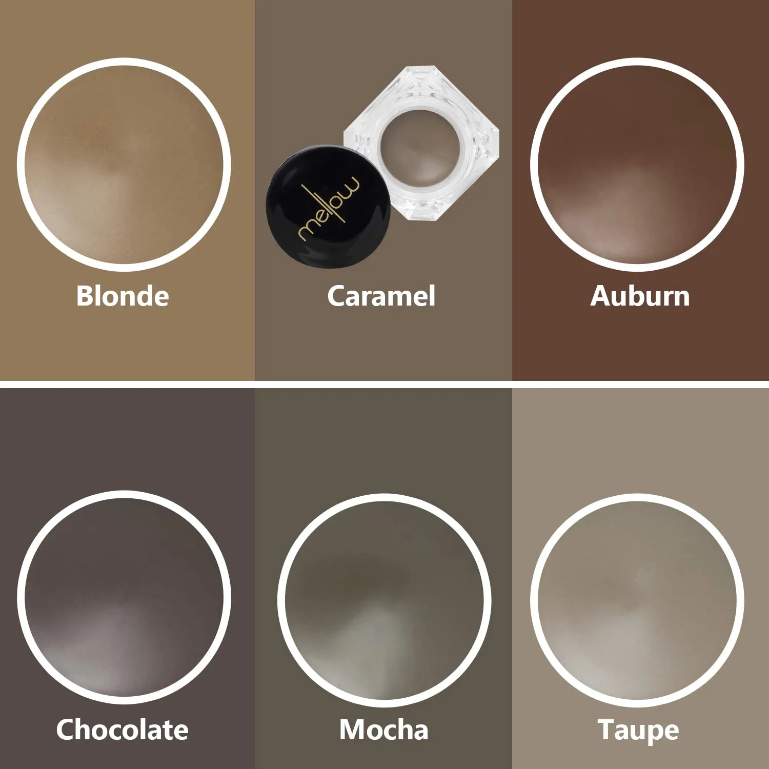 Mellow Cosmetics Eyebrow Pomade - Waterproof Dipbrow Pomade - Cruelty-free, 100% Vegan, & Paraben-free Pomade for Eyebrows - Long Lasting Eyebrow Makeup - Caramel