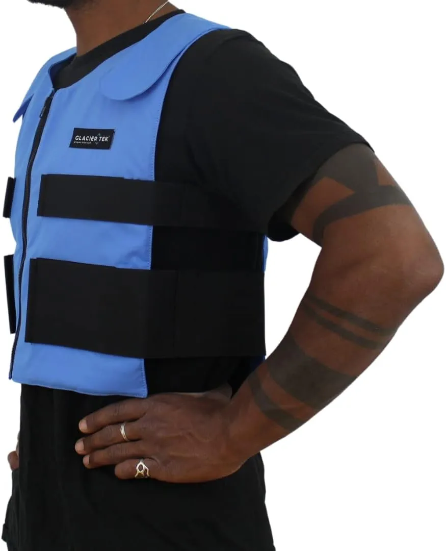 Men's Cooling Vest Bundle, with 8 Cold Packs, Plus Spare Pack Set, Stay Cool 59 Degrees, Recharges in 30 Minutes