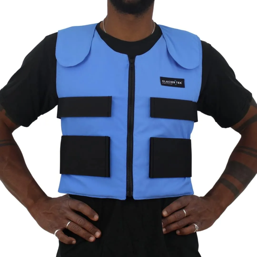 Men's Cooling Vest Bundle, with 8 Cold Packs, Plus Spare Pack Set, Stay Cool 59 Degrees, Recharges in 30 Minutes