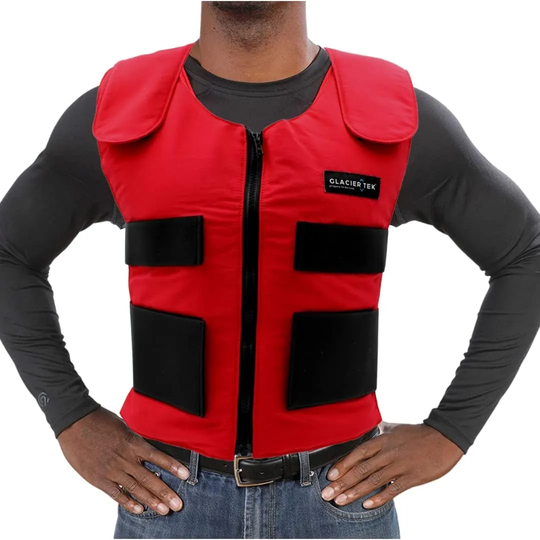 Men's Cooling Vest Bundle, with 8 Cold Packs, Plus Spare Pack Set, Stay Cool 59 Degrees, Recharges in 30 Minutes