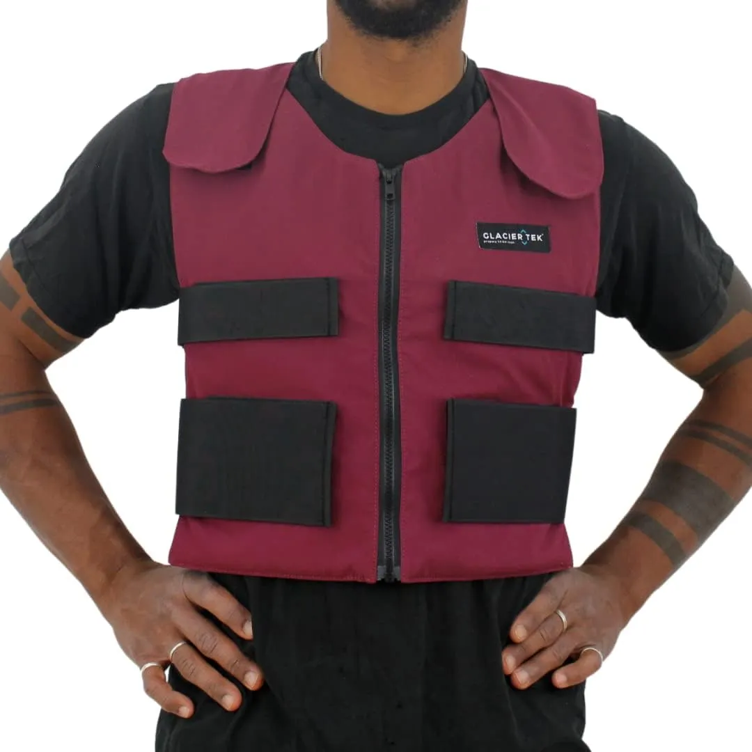 Men's Cooling Vest Bundle, with 8 Cold Packs, Plus Spare Pack Set, Stay Cool 59 Degrees, Recharges in 30 Minutes