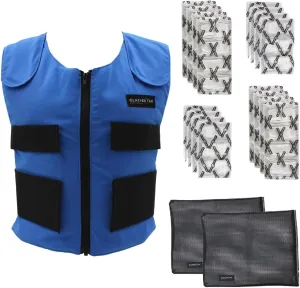 Men's Cooling Vest Bundle, with 8 Cold Packs, Plus Spare Pack Set, Stay Cool 59 Degrees, Recharges in 30 Minutes