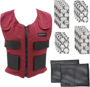 Men's Cooling Vest Bundle, with 8 Cold Packs, Plus Spare Pack Set, Stay Cool 59 Degrees, Recharges in 30 Minutes