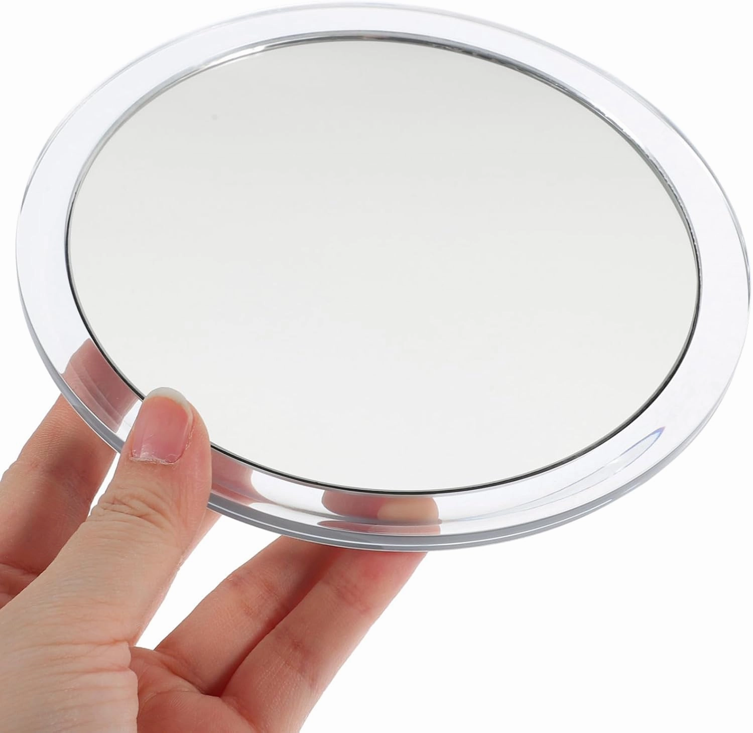 MERRYHAPY Concave Magnifying Mirror with Suction Cup High-Definition Single-Sided Makeup Mirror for Bathroom Travel Eyebrow Shaping Lightweight Portable Magnification