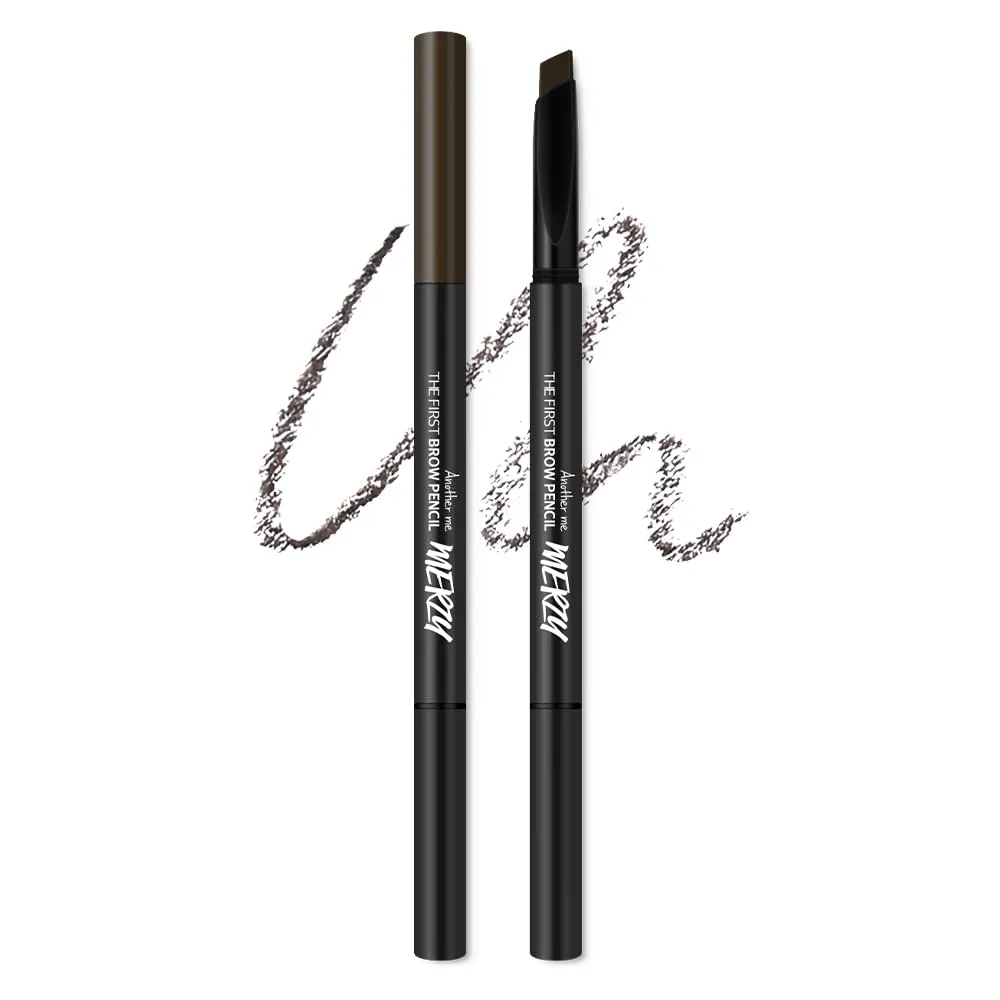 MERZY The First Waterproof Brow Pencil – Long-Lasting Brow Definer with Triangular Tip – Natural Finish & Smudge-Resistant Color | #B1 ACORN BROWN, 0.01 Fl Oz