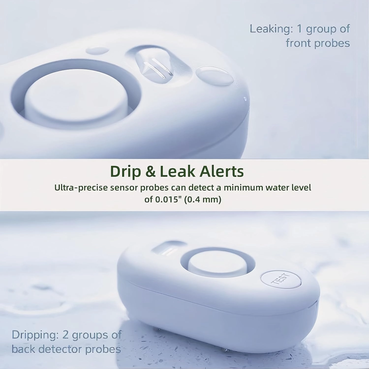 METAK Water Leak Detector Alarm: WiFi Water Flooding Monitor Smart App Sink Overflow Monitoring Adjustable Wet Moisture Alert Pipe Leakage Drip Detection Warning for Home Basement Floor
