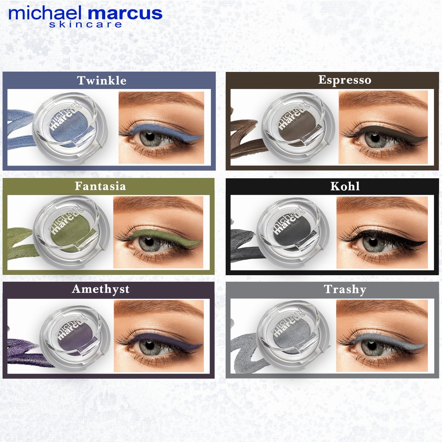 michael marcus Makeup Cake Eye Liner & Eyeliner Brush (Trashy) - Water Activated Dry Pressed, Long-Lasting & Smudge Resistant Eyeliner - Cruelty & Paraben Free - For Beginner & Pro Makeup Artist
