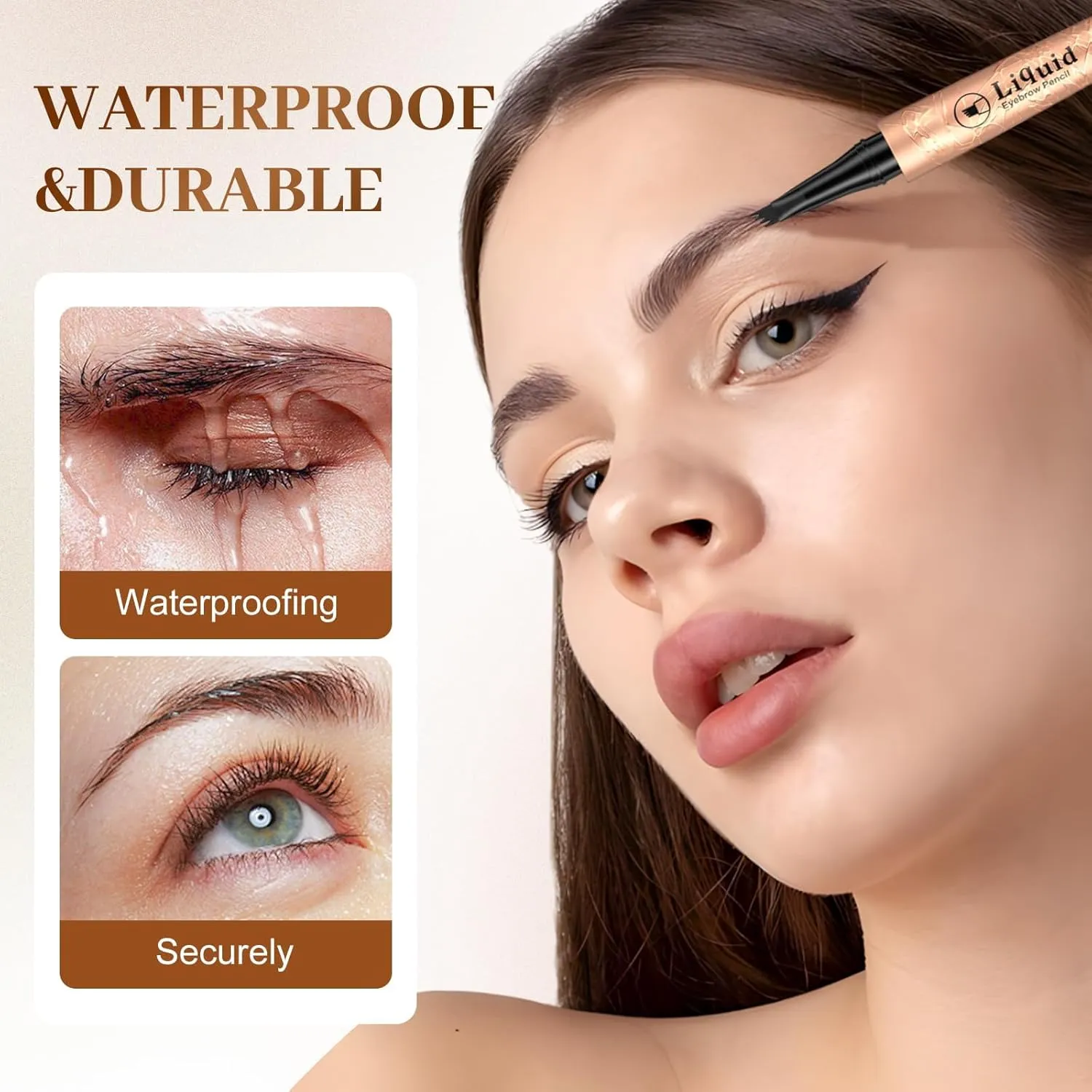 Microblading Eyebrow Pen,3D Waterproof 4 Tip Magic Eyebrow Pencil, Natural Makeup Fine Stroke, Pen Precise Tip, Long Lasting Eyebrow Pencils for Women Natural Brows (Color All)