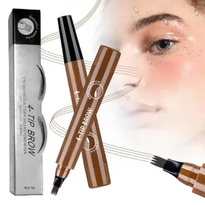 Microblading Eyebrow Pencil for Women Pencils,2025 Eyebrows Pencils for Natural-Looking with 4 Micro-Fork Tip,Men Waterproof Eye-brow Pencil Tattoo Eye Brow Pen for Home Use (Dark-Brown)