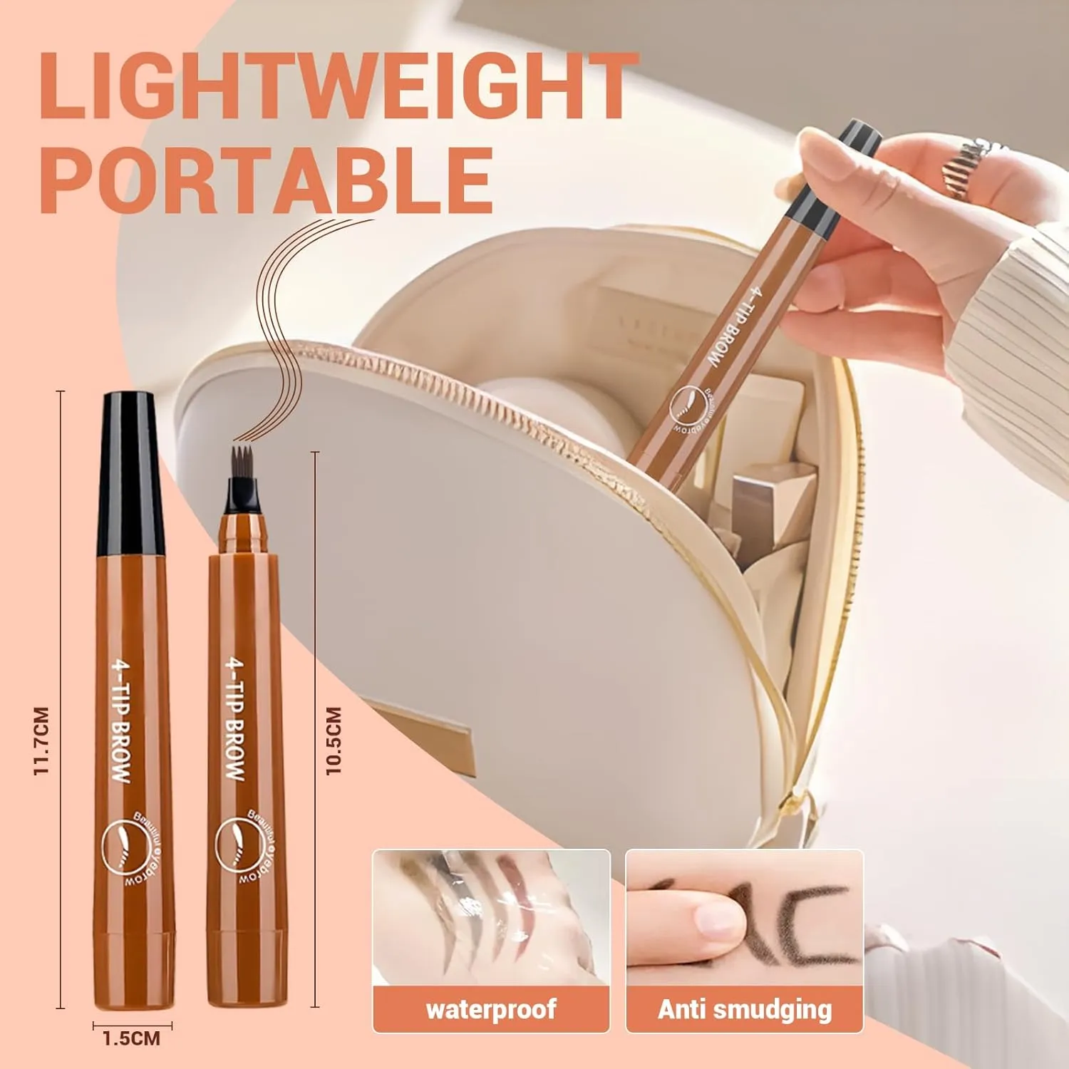 Microblading Eyebrow Pencil for Women Pencils,2025 Eyebrows Pencils for Natural-Looking with 4 Micro-Fork Tip,Men Waterproof Eye-brow Pencil Tattoo Eye Brow Pen for Home Use (Dark-Brown)