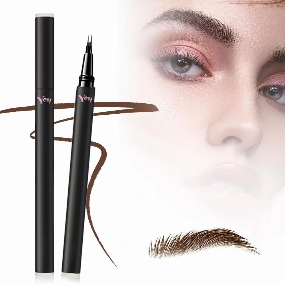 Microblading Eyebrow Pencil, 2024 New Waterproof Brow Pencil with Micro Fork Tip, Upgrade Fine Stroke Magic Eyebrow Pencil Contouring Pen with 2 Tip Natural Makeup Stay on All Day /1902