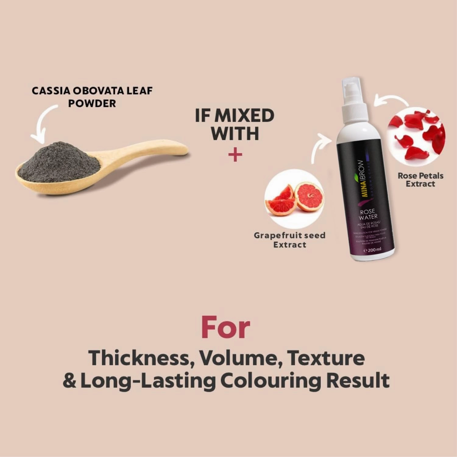 MinaiBrow Light Brown Tinting Kit | Natural Rose Water Spot Coloring Powder, Smudge-Proof Instant Brow Dye
