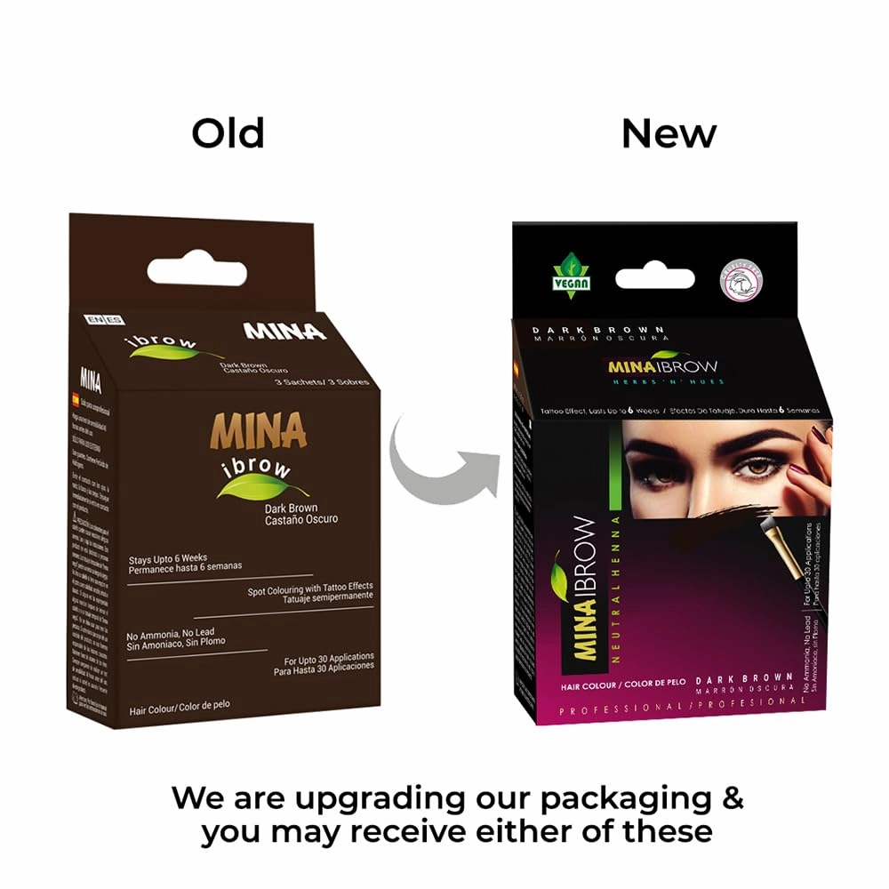 MinaiBrow Tint Kit Dark Brown | Natural Spot Coloring Brow Powder with Oil & Brush | Water & Smudge Proof, Long-Lasting, Instant Brow Dye Kit, 100% Gray Converge, Vegan and Cruelty-Free