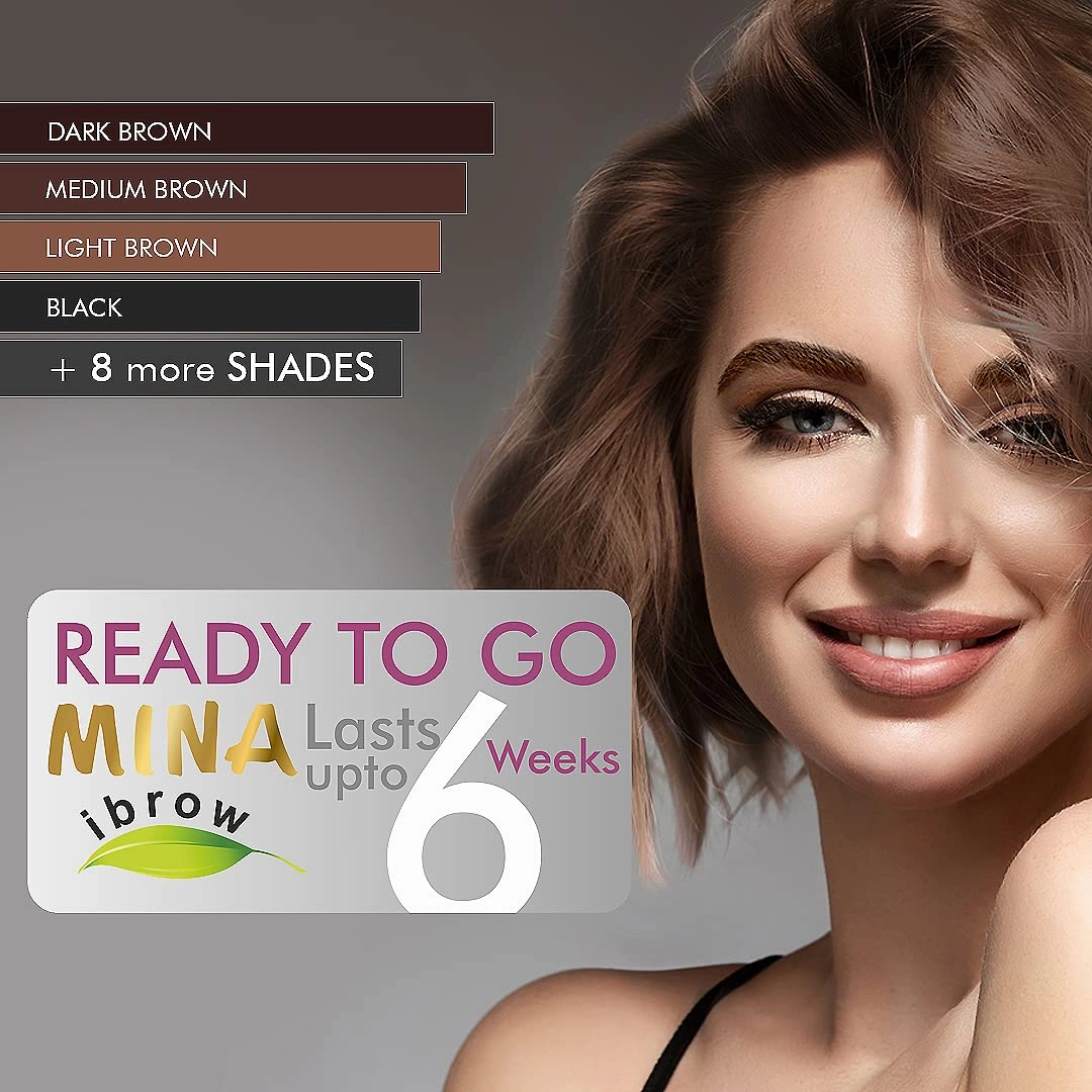 MinaiBrow Tint Kit Dark Brown | Natural Spot Coloring Brow Powder with Oil & Brush | Water & Smudge Proof, Long-Lasting, Instant Brow Dye Kit, 100% Gray Converge, Vegan and Cruelty-Free
