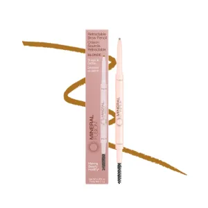 Mineral Fusion Retractable Brow Pencil, Shape & Define Eyebrow Pencil with Blending Spoolie Brush, Velvety Smooth & Natural Eye Makeup, Blonde, 0.003 oz