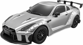 MN-268 RC Mini Drift Car, 1/16 2.4G Full-Proportional Steering RC Car Model with Gyro, 20KM/H, LED Lights, RTR Model Gifts for Teens (Dual-Speed Modes/RTR/Silver)