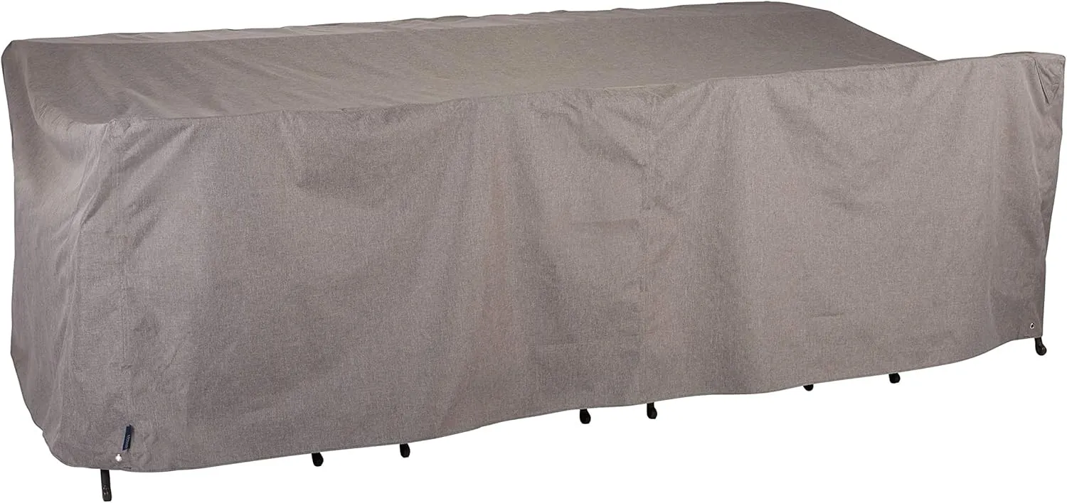 Modern Leisure 3005 Garrison Waterproof Table and Chairs Cover - Rectangle (64 D x 34 H x 108 W inches), Heather Grey