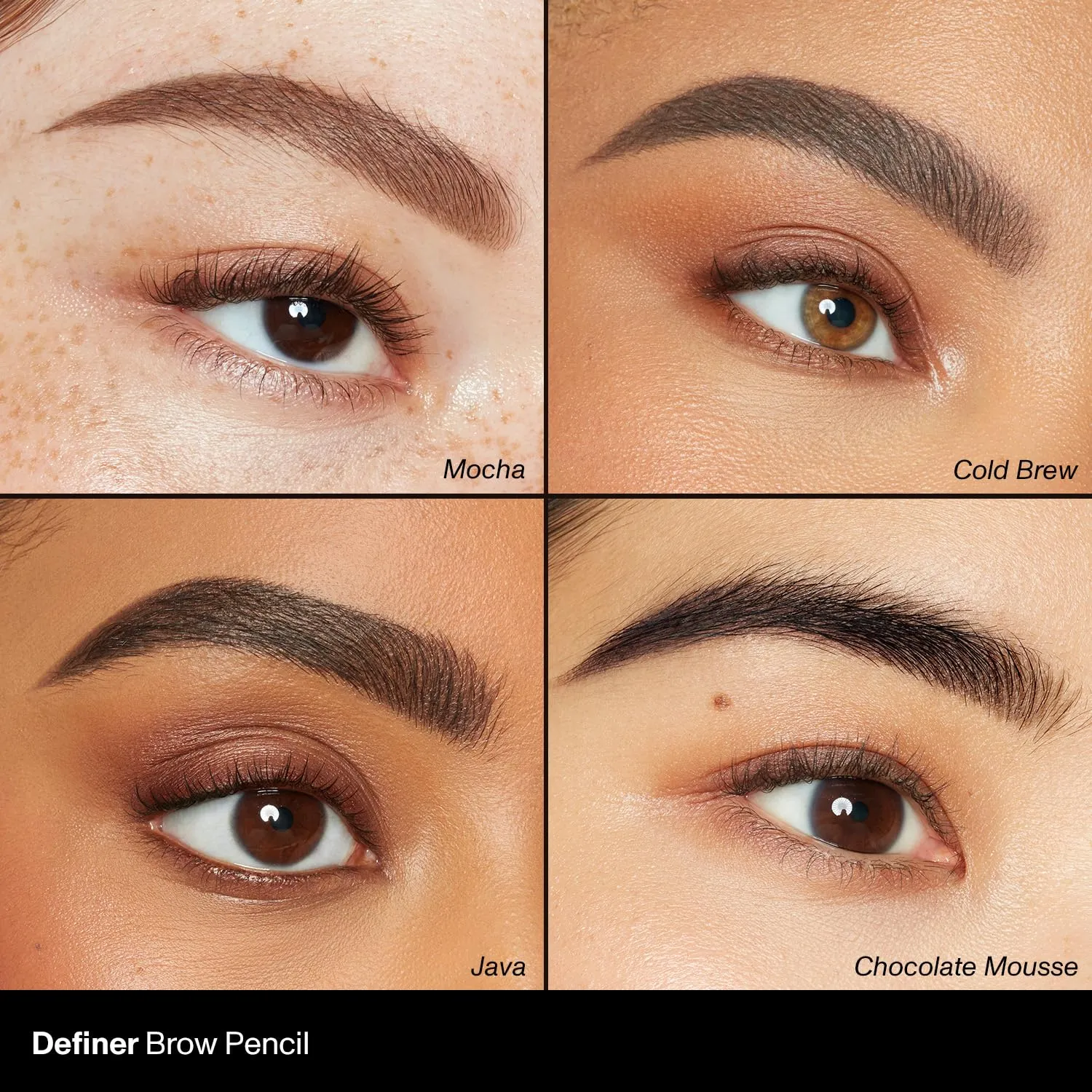Morphe Definer Dual-Ended Brow Pencil & Spoolie - Eyebrow Pencil with Precision Slanted Tip for Shaping, Defining & Filling - Smooth, No-Tug Formula - Chocolatte Mousse (0.003 oz)