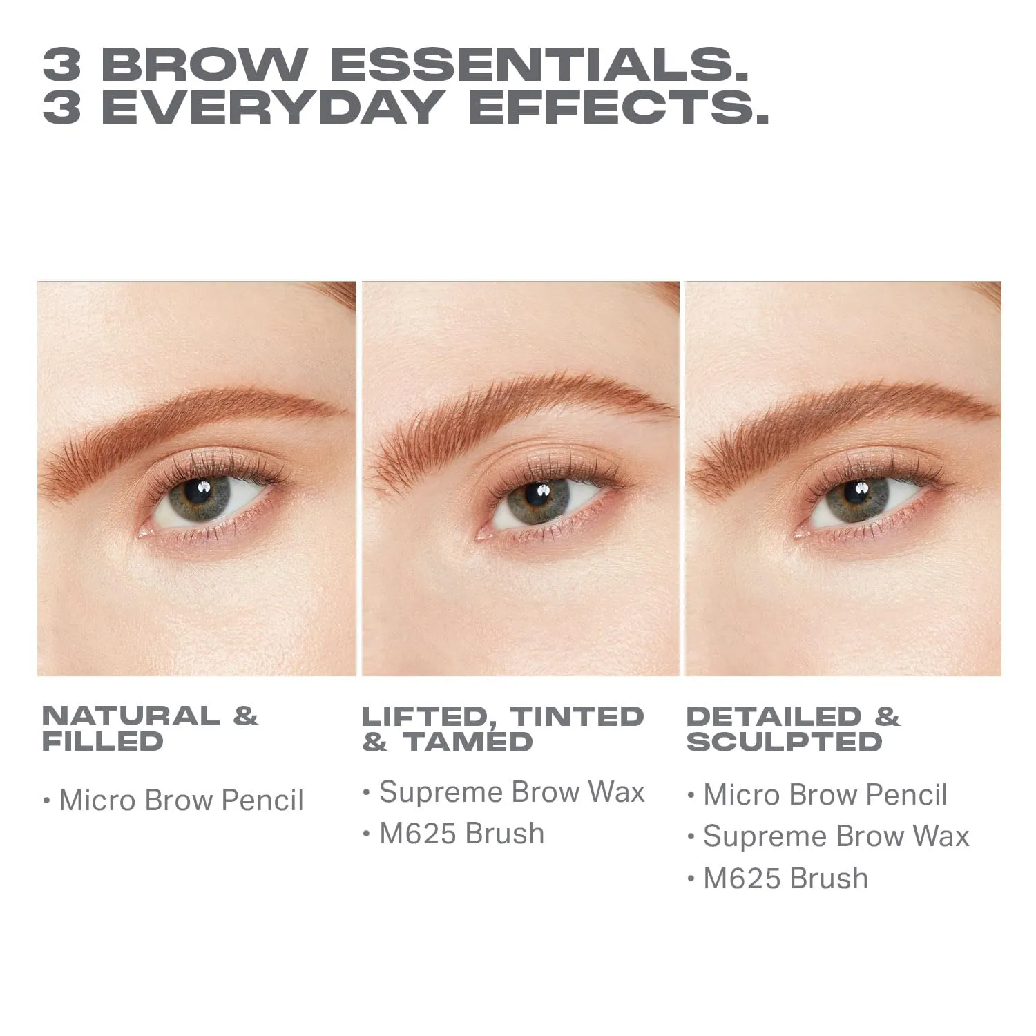 Morphe High Archiever Everyday Essentials Brow Kit - Precision Micro Eyebrow Pencil, Tinted Sculpting Brow Wax & 3-in-1 Brush for Shaping, Filling & Defining - Almond (3 Count)