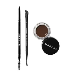 Morphe High Archiever Everyday Essentials Brow Kit - Precision Micro Eyebrow Pencil, Tinted Sculpting Brow Wax & 3-in-1 Brush for Shaping, Filling & Defining - Java (3 Count)