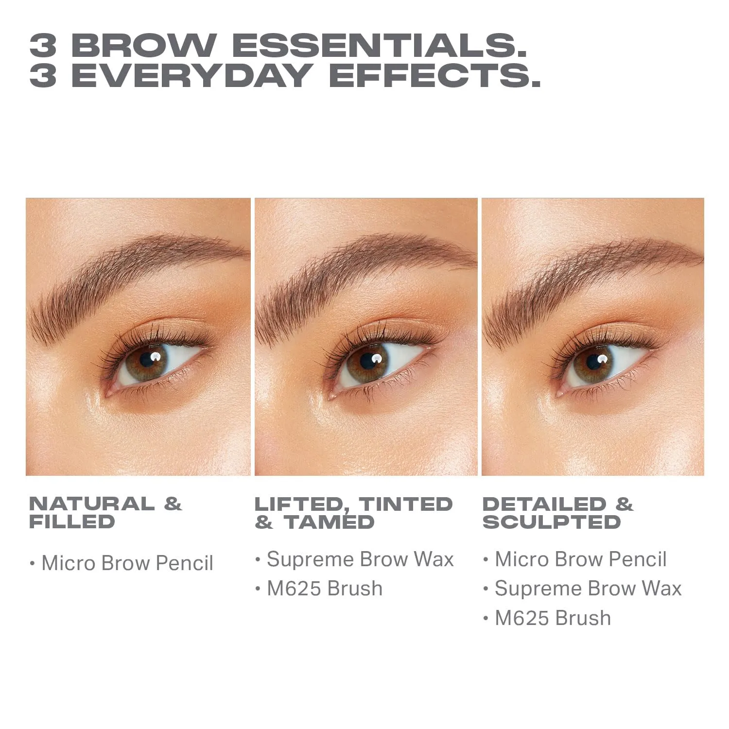 Morphe High Archiever Everyday Essentials Brow Kit - Precision Micro Eyebrow Pencil, Tinted Sculpting Brow Wax & 3-in-1 Brush for Shaping, Filling & Defining - Latte (3 Count)