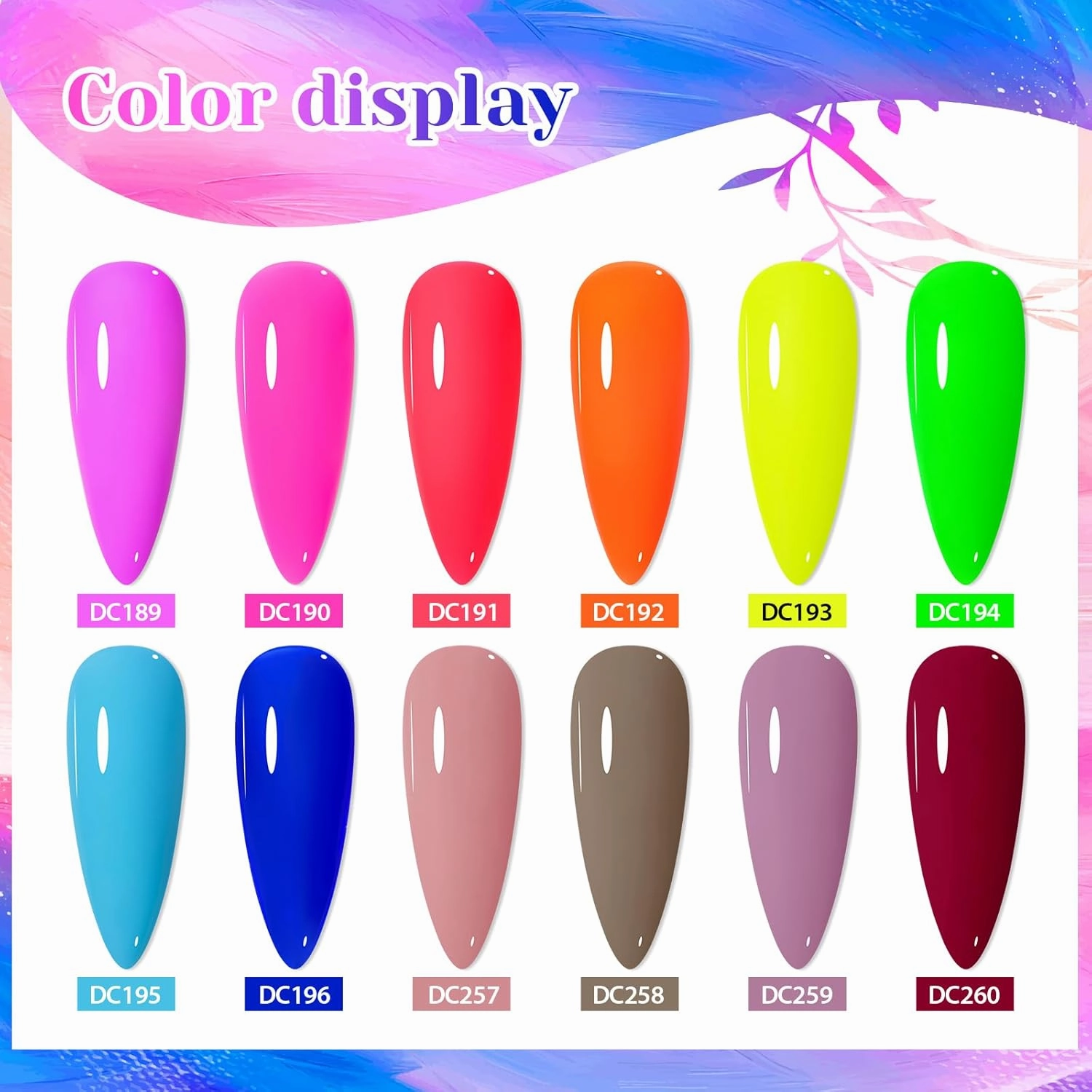 MTSSII Rubber Base Gel for Nails of 12 Colors Neon Orange Green Blue Yellow Rose Red Builder Base Gel Nude Purple Gel Nail Kit Popular Nail Art DIY Manicure Gifts DIY Salon
