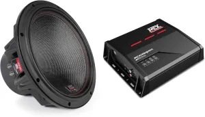 MTX JH5001 Jackhammer Series 500W x 1 @ 1-Ohm Class D Mono Block Amplifier, and MTX 7512-22 75-Series 12" 750W RMS Dual 2-Ohm Subwoofer