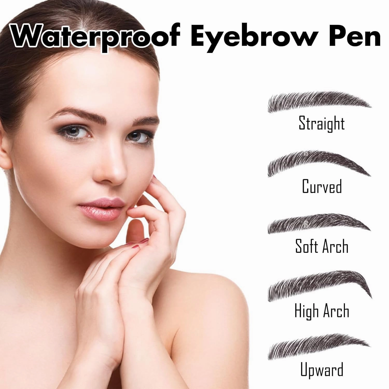 Natural Brows Eyebrow Pen, 2024 Upgraded 3D Waterproof Microblading Eyebrow Pencil Contouring Pen, Eye Brow Pencils For Women, Long Lasting Natural Eyebrow Pencil, Magic Eyebrow Pencil (Light Brown)