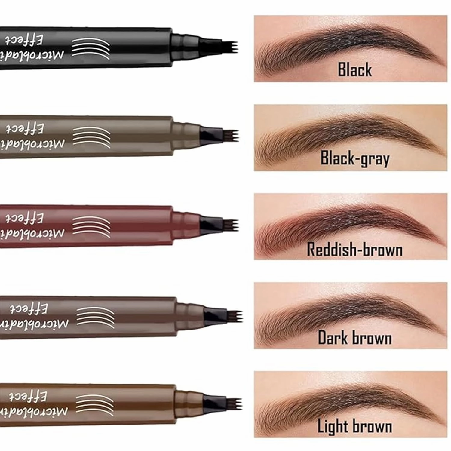 Natural Brows Eyebrow Pen, 2024 Upgraded 3D Waterproof Microblading Eyebrow Pencil Contouring Pen, Eye Brow Pencils For Women, Long Lasting Natural Eyebrow Pencil, Magic Eyebrow Pencil (Light Brown)