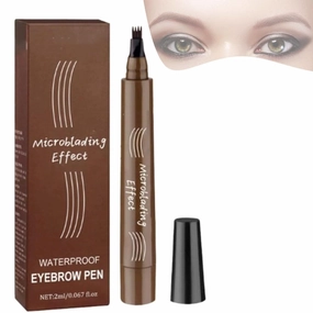 Natural Brows Eyebrow Pen, 2024 Upgraded 3D Waterproof Microblading Eyebrow Pencil Contouring Pen, Eye Brow Pencils For Women, Long Lasting Natural Eyebrow Pencil, Magic Eyebrow Pencil (Light Brown)