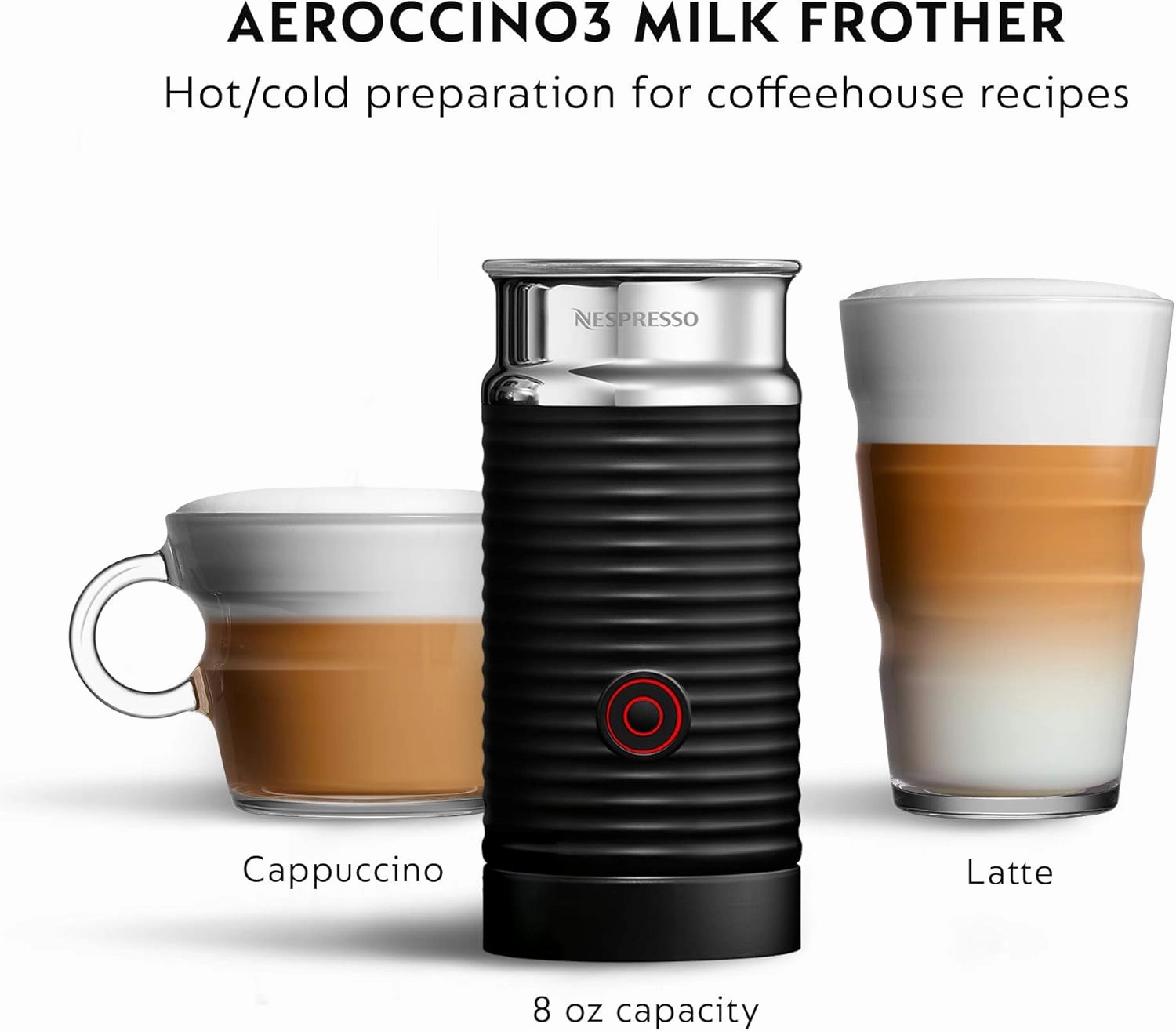 Nespresso Vertuo Plus Deluxe Coffee and Espresso Maker by De'Longhi, Titan with Aeroccino Milk Frother, 110 Volts