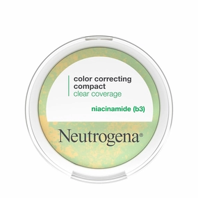 Neutrogena Clear Coverage Color Correcting Powder Makeup Compact, Mattifying CC Powder with Niacinamide & Green & Yellow Powders to Even Tone, Brighten, & Control Shine, Oil-Free, 0.38 oz