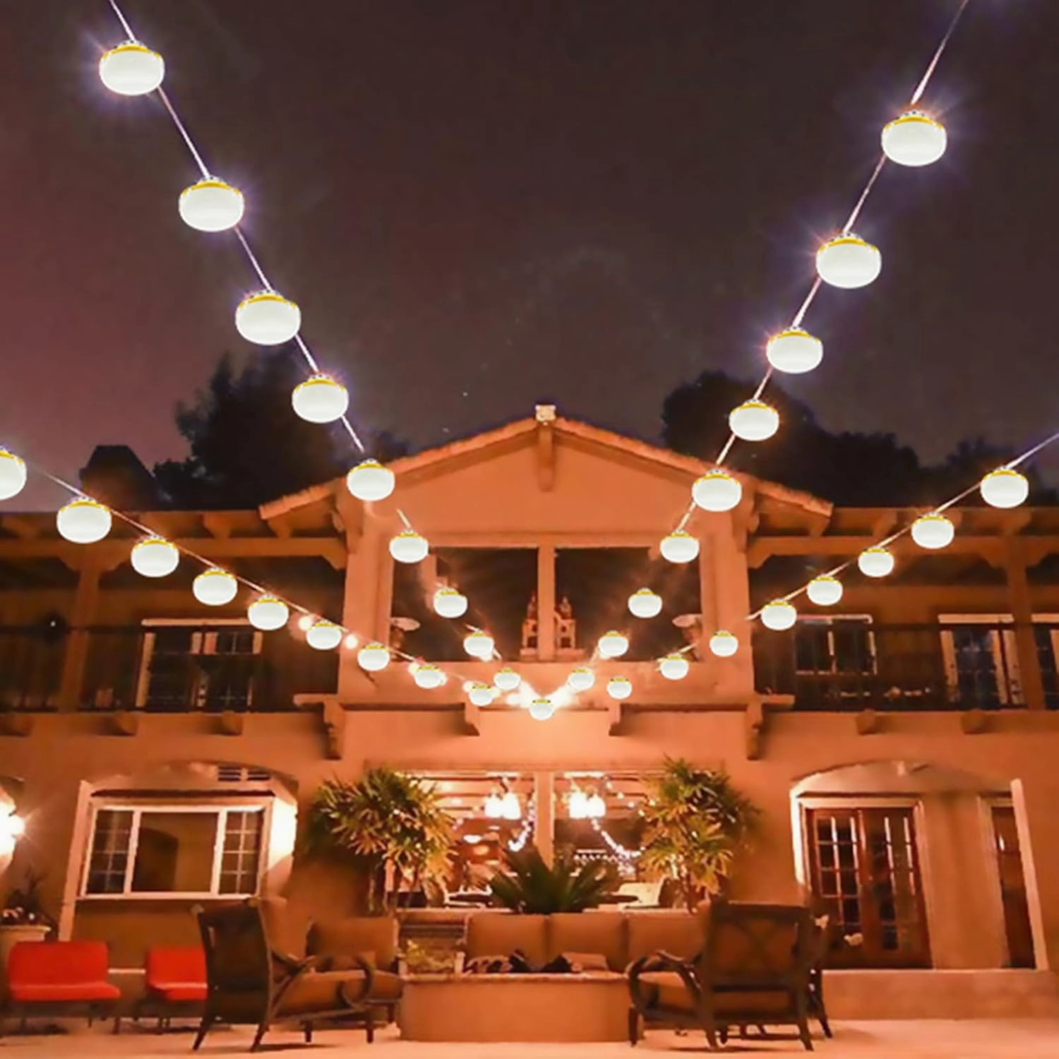 New 100FT Construction String Lights LED Industrial Grade Best for Construction Sites,Renovation, Walkways,Patio,Mine cave,Outdoor Lighting Solutions Use,Free for Climbing Hook 3Prong