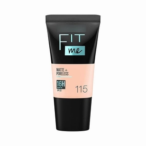 New York Liquid Foundation, Matte & Poreless, Full Coverage Blendable Normal to Oily Skin, Fit Me, 115 Ivory, 18ml