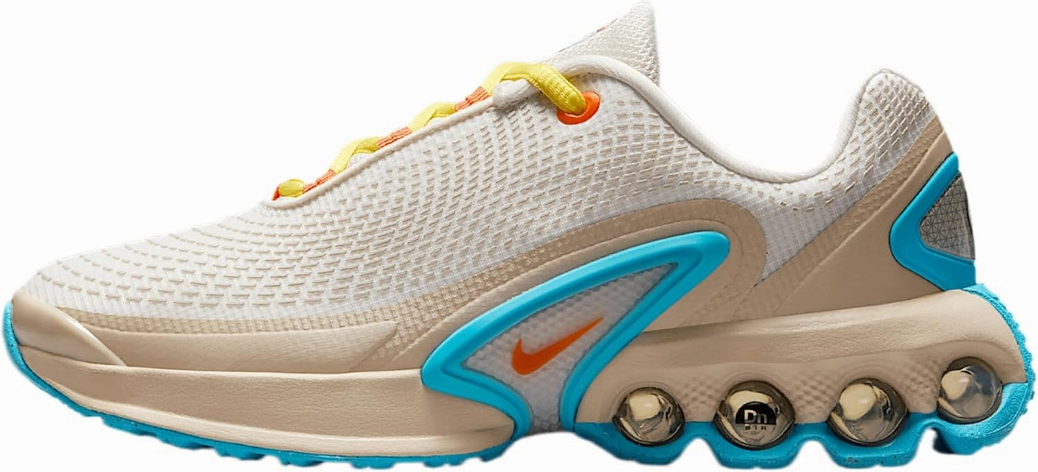 Nike Air Max Dn Big Kids' Shoes (IB7727-030, Phantom/Sanddrift/Baltic Blue/Safety Orange)