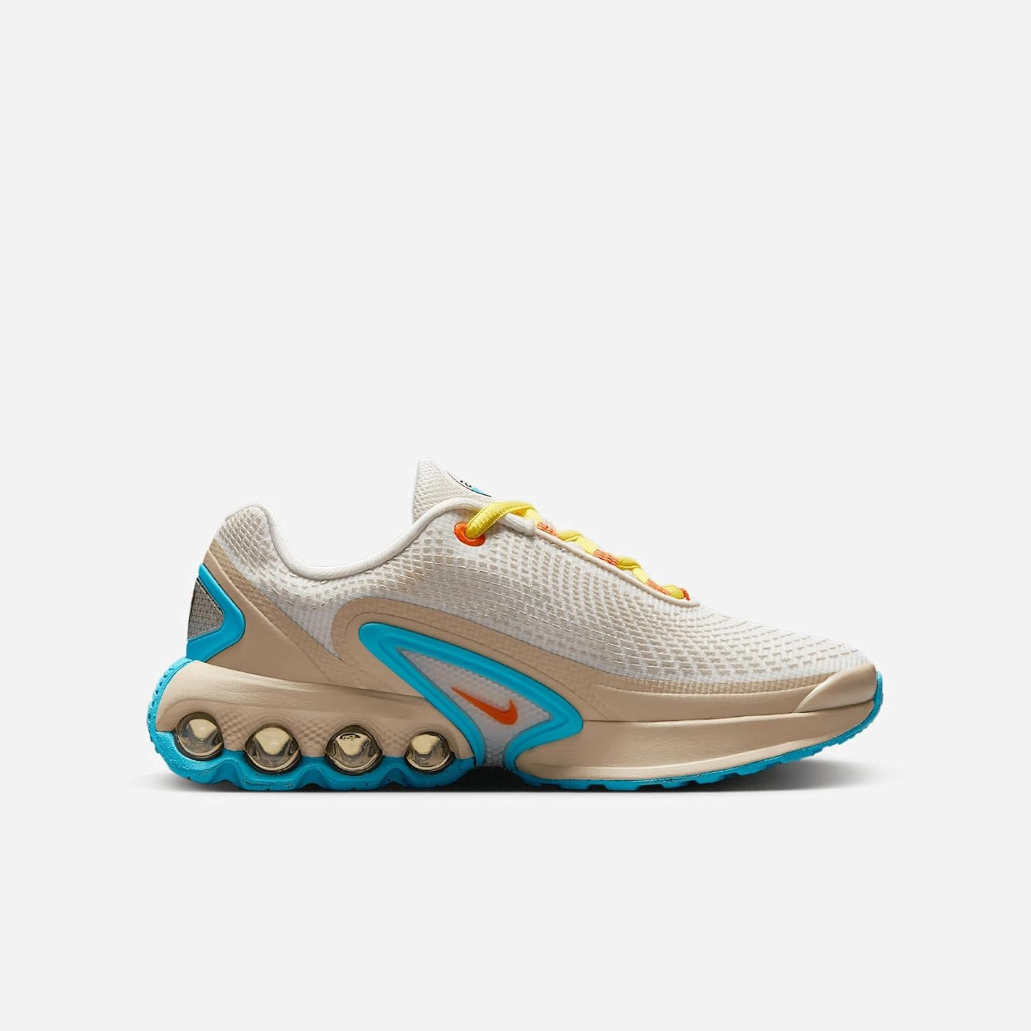 Nike Air Max Dn Big Kids' Shoes (IB7727-030, Phantom/Sanddrift/Baltic Blue/Safety Orange)