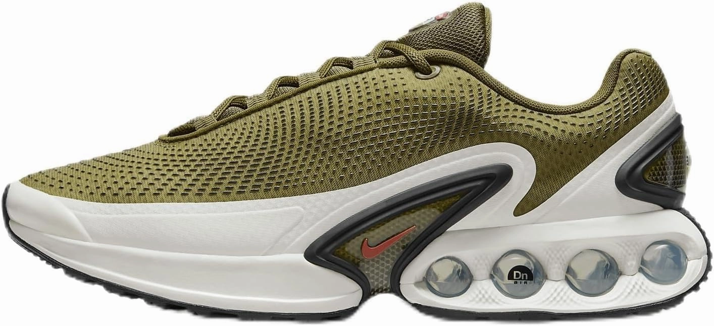 Nike Air Max Dn Shoes (DV3337-300, Olive Flak/Black/Olive Flak/Gym Red) Size 7.5