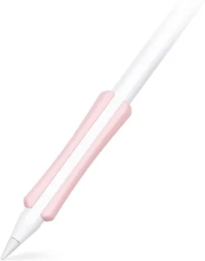 NimbleGrip 2 Premium Silicone Ergonomic Dual Sided Grip Case Holder Comfort Sleeve, Works with Squeeze Double-Tap and Wireless Charging, Compatible with Apple Pencil Pro 2nd Gen and USB-C (Pink)