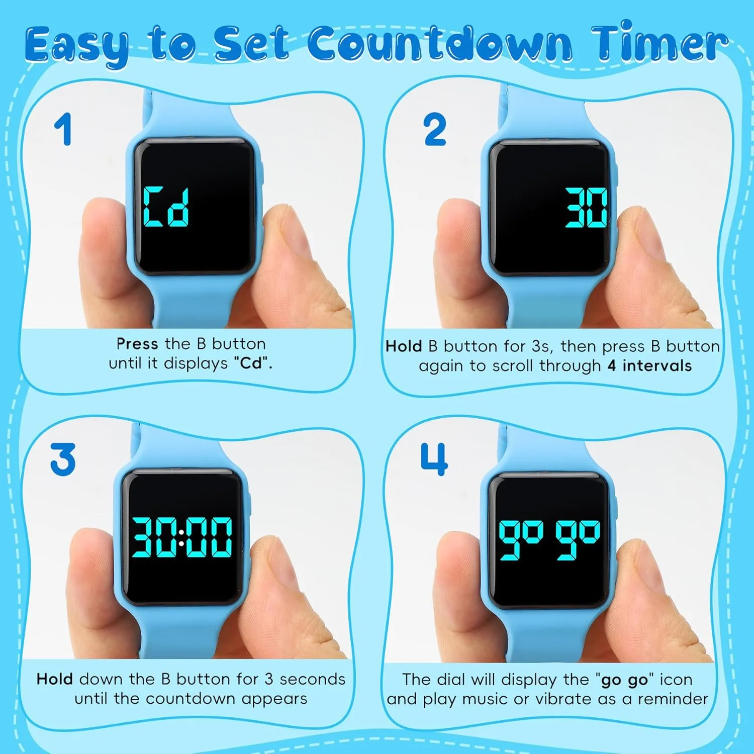 NN BEN NEVIS Potty Training Watch, Digital Toddler Watch with Countdown/Music/Alarm Clocks/Vibration Reminder and Waterproof, Remind Toddler to Go to The Toilet