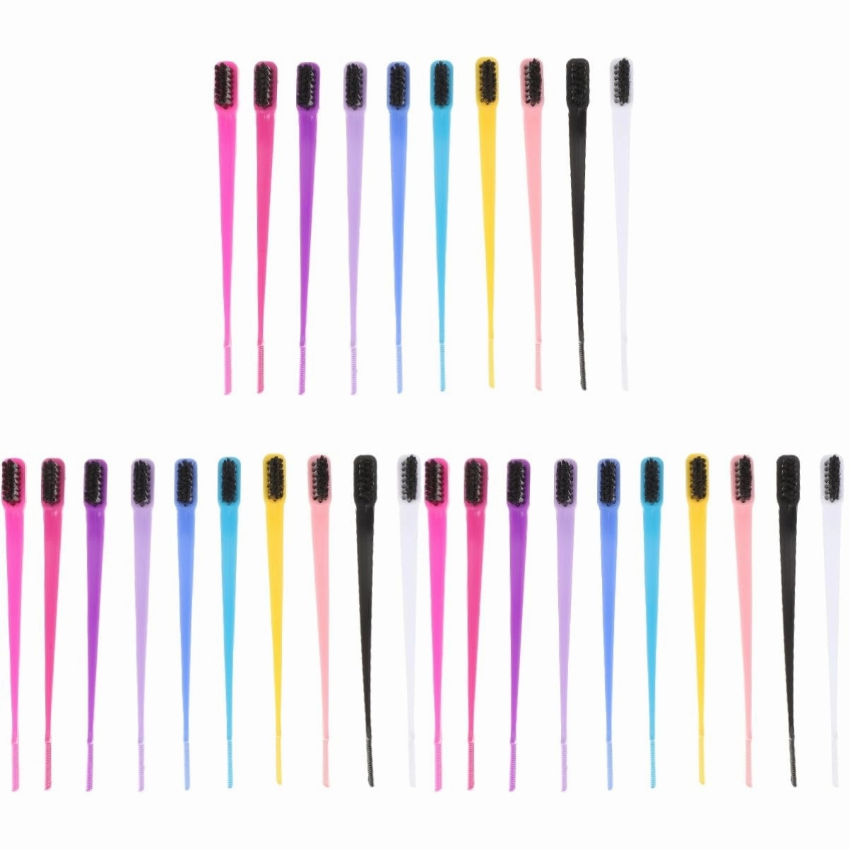 NOLITOY 3sets Dual Tip Eyebrow Brush Lash Comb Portable Lightweight Hairline Brush 10pcs*3