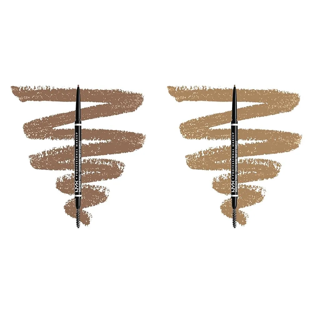NYX Micro Brow Pencil Duo - Taupe & Blonde Ultra-Slim Retractable Brow Pencils